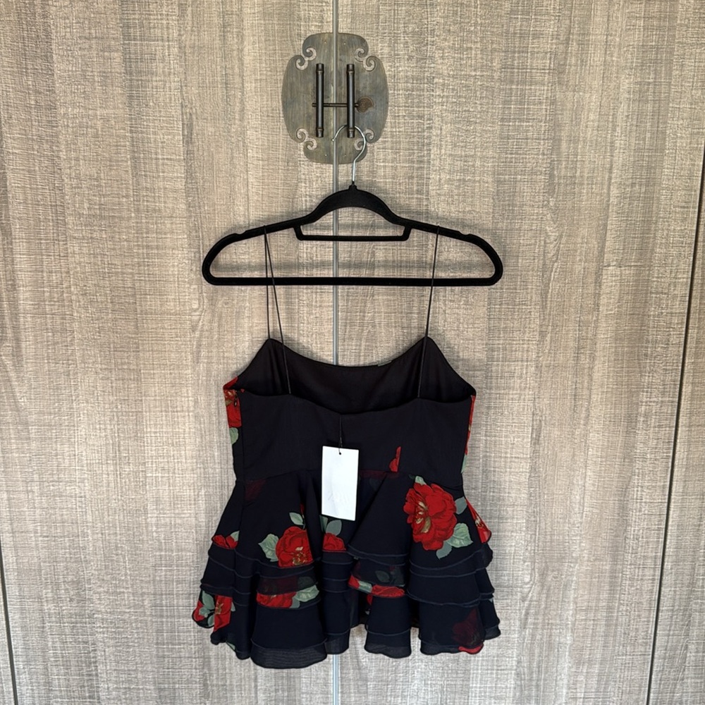 Zara Floral Print Ruffled Top - Picture 9 of 15